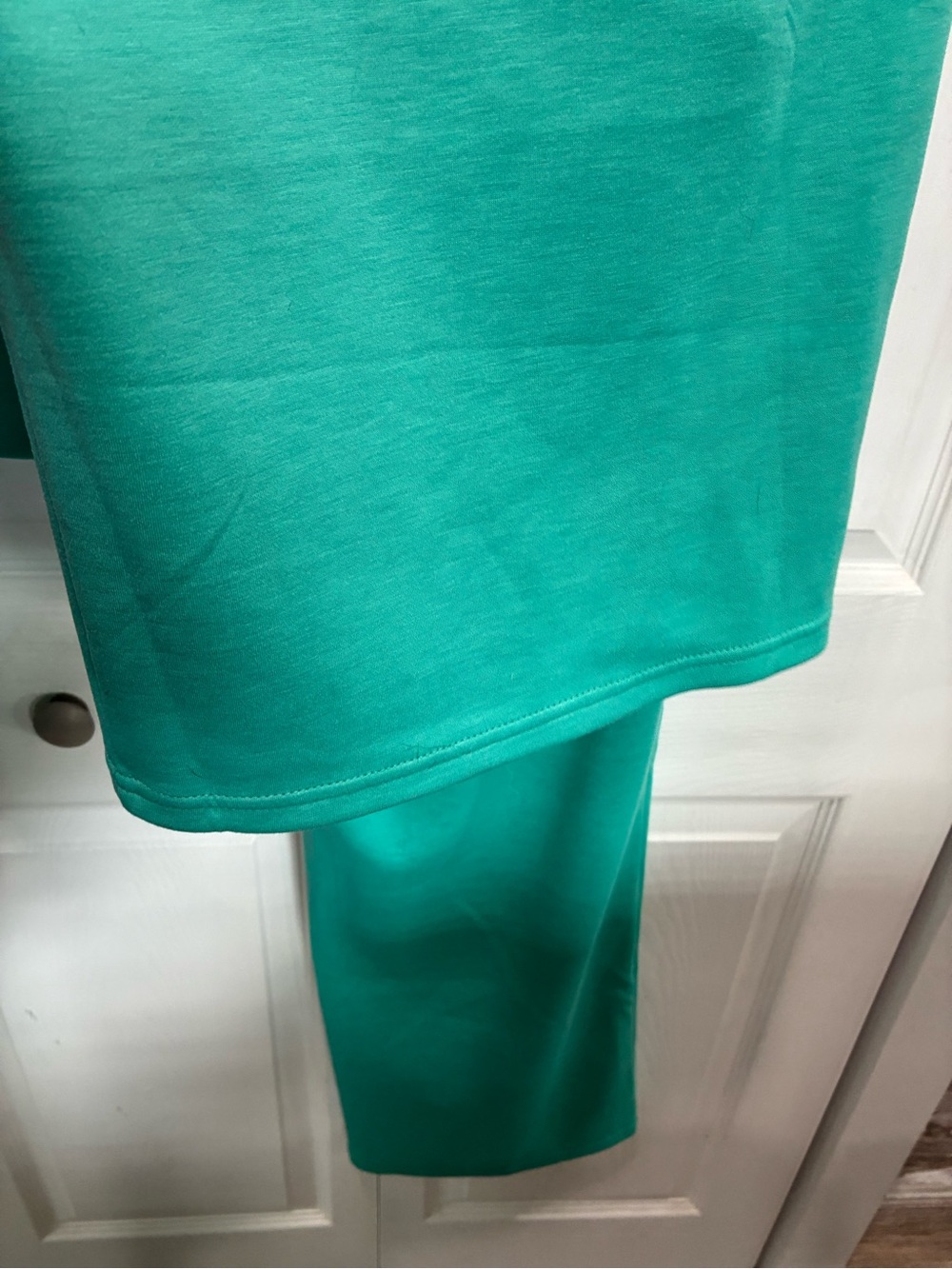 Relaxed Half-Zip Short Sleeve Top & Wide-Leg Joggers Set - Teal - Picture 12 of 13